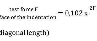 The formula of vickers hardness