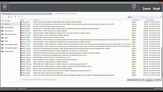 测试软件testXpert III - ISO的标准测试程序,ASTM和其他标准